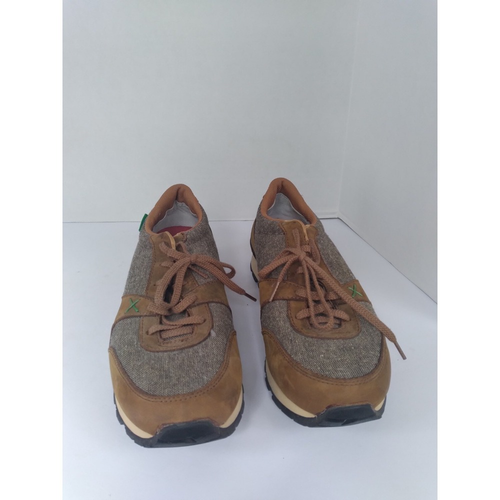 Twisted‎ X Eco TWX Mens Brown Leather Fabric Low Top Sneakers Casual Shoes